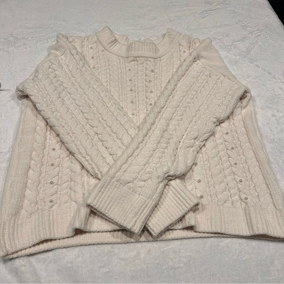 Cynthia Rowley Cream Cable Knit Sweater - Picture 4 of 12